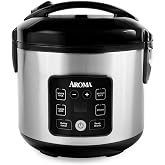 AROMA&reg; CoreCoat&trade; Digital Rice Cooker &amp; Steamer for Brown Rice with Nonstick Ceramic Coating (8 Cups Cooked, 4 Cups Uncooked)