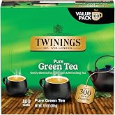 Twinings Pure Green Tea Individually Wrapped Bags, 100 Count (Pack of 1), Smooth &amp; Refreshing, Caffeinated, Enjoy Hot or Iced, 100 Teabags
