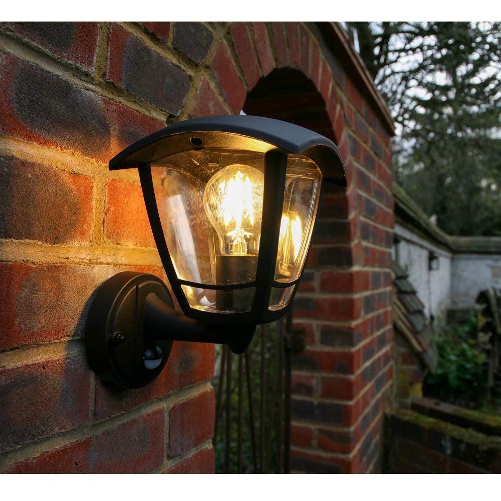 motion sensor porch light on Lighthub Ip44 Modern Outdoor Exterior Outside Garden Wall Mount Up Security Lantern With Pir Motion Sensor Porch Light Black Outdoor Lighting Garden Outdoors Cate Org