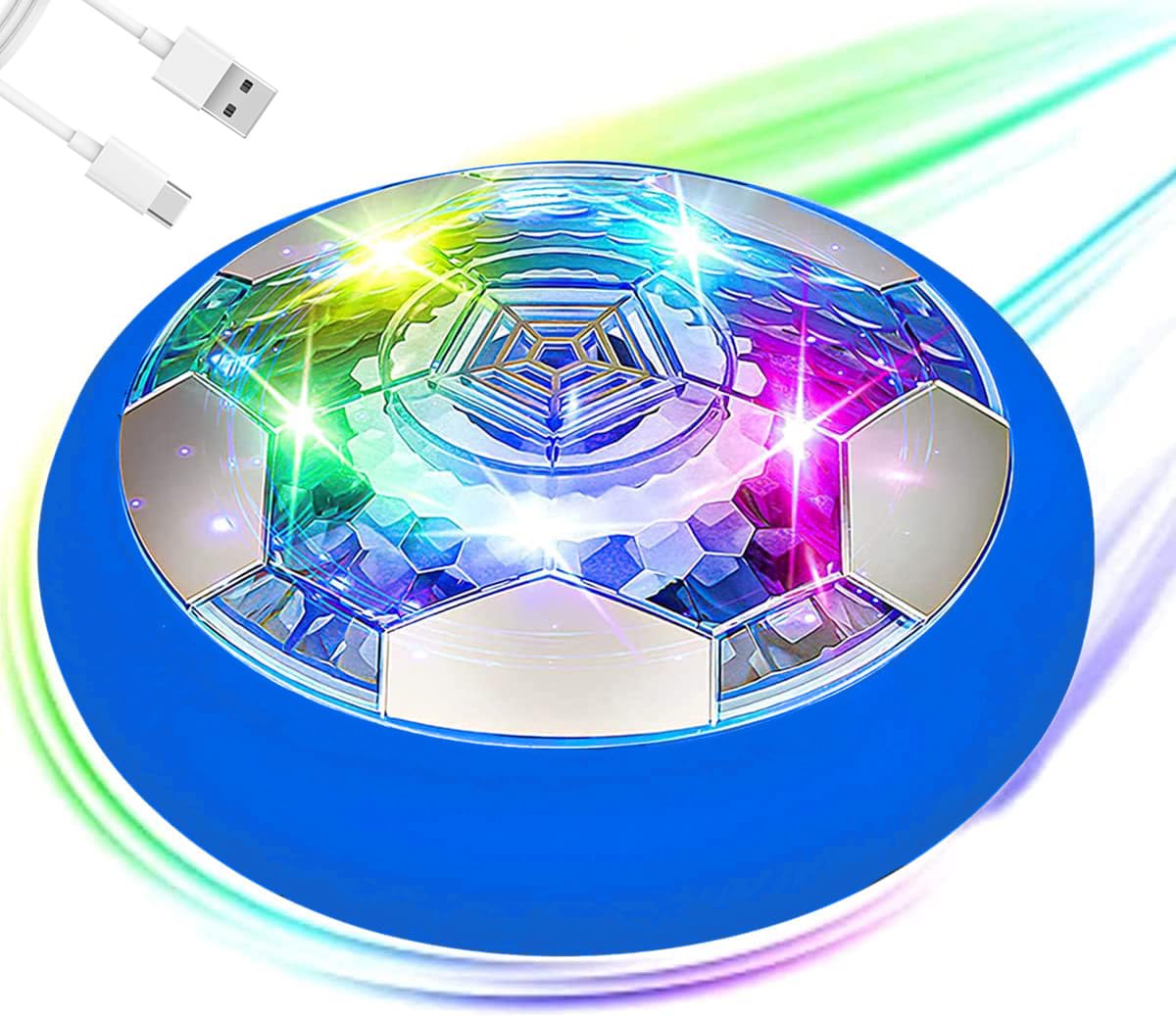 JRD&BS WINL LED Hover Football Toys Kids Toys Soccer for 4-8 Old Girls Boys Birthday Presents Children Toys Training Toys Floating Soccer Toys Football for Boys Ball (Star Blue)