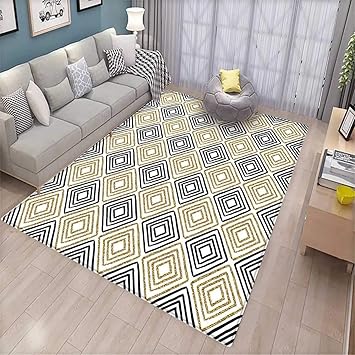 Amazon Com Modern Girls Bedroom Rug Square Shaped Lines