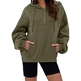 ZAFUL Womens Hoodies Fleece Sweatshirts 2025 Fashion Half Zip Pullover Long Sleeve Shirts Clothes Loose Fit Outfits