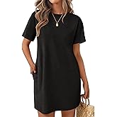 Ekouaer Nightgowns for Women Cotton Sleep Shirts Tshirt Nightshirt Casual Sleepdress Pullover Dress with Pockets S-3XL