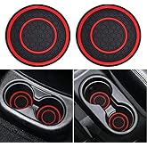 2PCS Car Cup Holder Coasters Compatible with Mercedes Benz A-Class C-Class CLA CLS AMG GLC GLE GLS, 2.75 Inch Non-Slip Silicone Coaster Fits for Mercedes Benz Car Interior Accessories - Black/Red