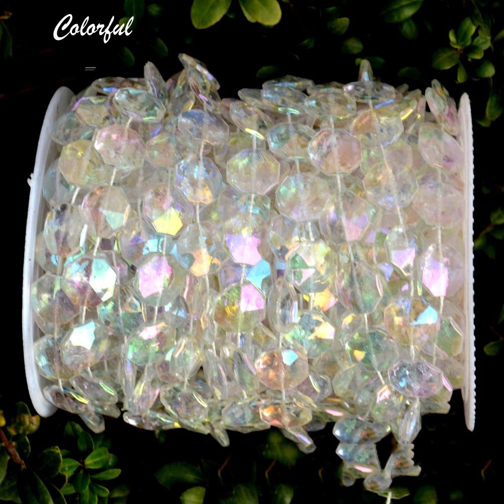98Ft Acrylic Crystal Hanging Beads String for Wedding,Chandelier