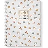 Gotcha Covered Notebooks Be Kind Modern Rainbow Spiral Notebook / 8.5" x 11" Journal / 120 Wide Ruled Pages/Durable Gloss Laminated Softcover/White Wire-o Spiral Binding/Made in the USA