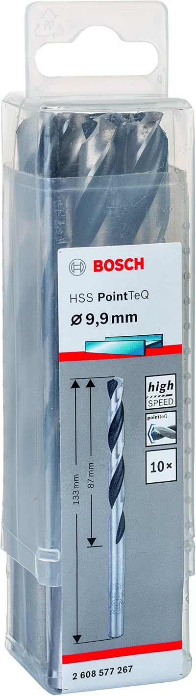 Bosch PointTeQ HSS Twist Drill Bit 10pc 9.9 x 87 x 133 mm Metal