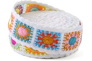 PAXMATE Cotton Webbing, 2 Inch Webbing Crochet Flower Webbing Strap for Bags, Arts and Crafts