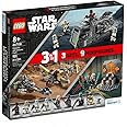 LEGO Star Wars Galactic Adventures 66708, 3-in-1 Building Toy Gift Set: The Mandalorian Trouble on Tatoonie and Imperial Armored Marauder and Clone Wars Duel on Mandalore