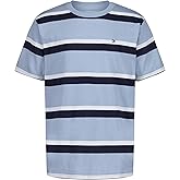 Tommy Hilfiger Boys Short Sleeve Striped Crew Neck T-Shirt, Soft, Comfortable, Relaxed Fit