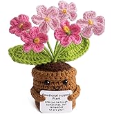 MS ZHENQIAO Handmade Positive Flower Crochet - Life is Tough But So are You - Inspirational Gift for Women - Thank You, Appreciation, Positive Gift for Teacher, Mom, Friend, Coworker - Knitted Decor