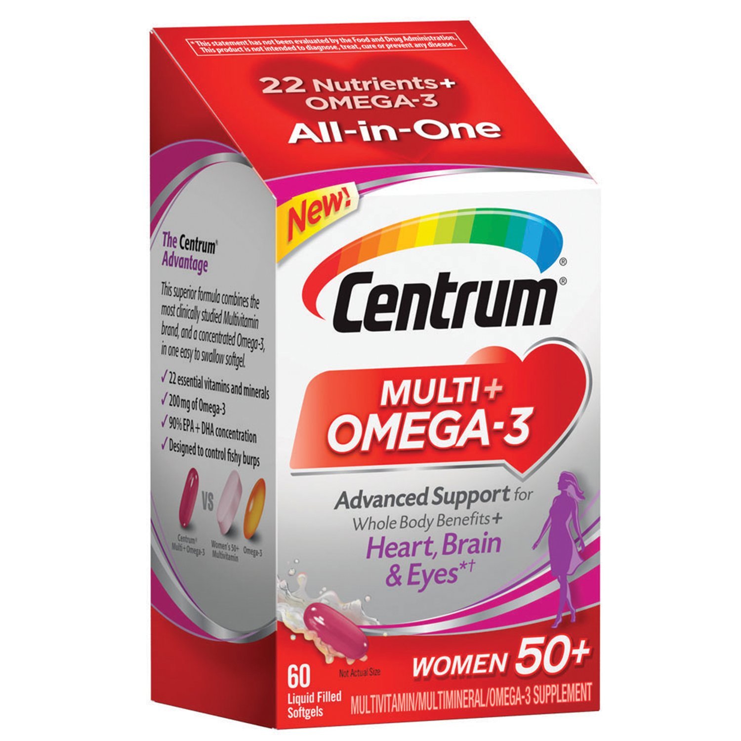 Centrum Multi + Omega3 (60 Count, 2 Month Supply) Adult