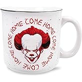 IT Pennywise "Come Home" Ceramic Camper Mug | BPA-Free Travel Coffee Cup For Espresso, Caffeine, Cocoa, Beverages | Home & Kitchen Essentials | Horror Movie Gifts and Collectibles | Holds 20 Ounces