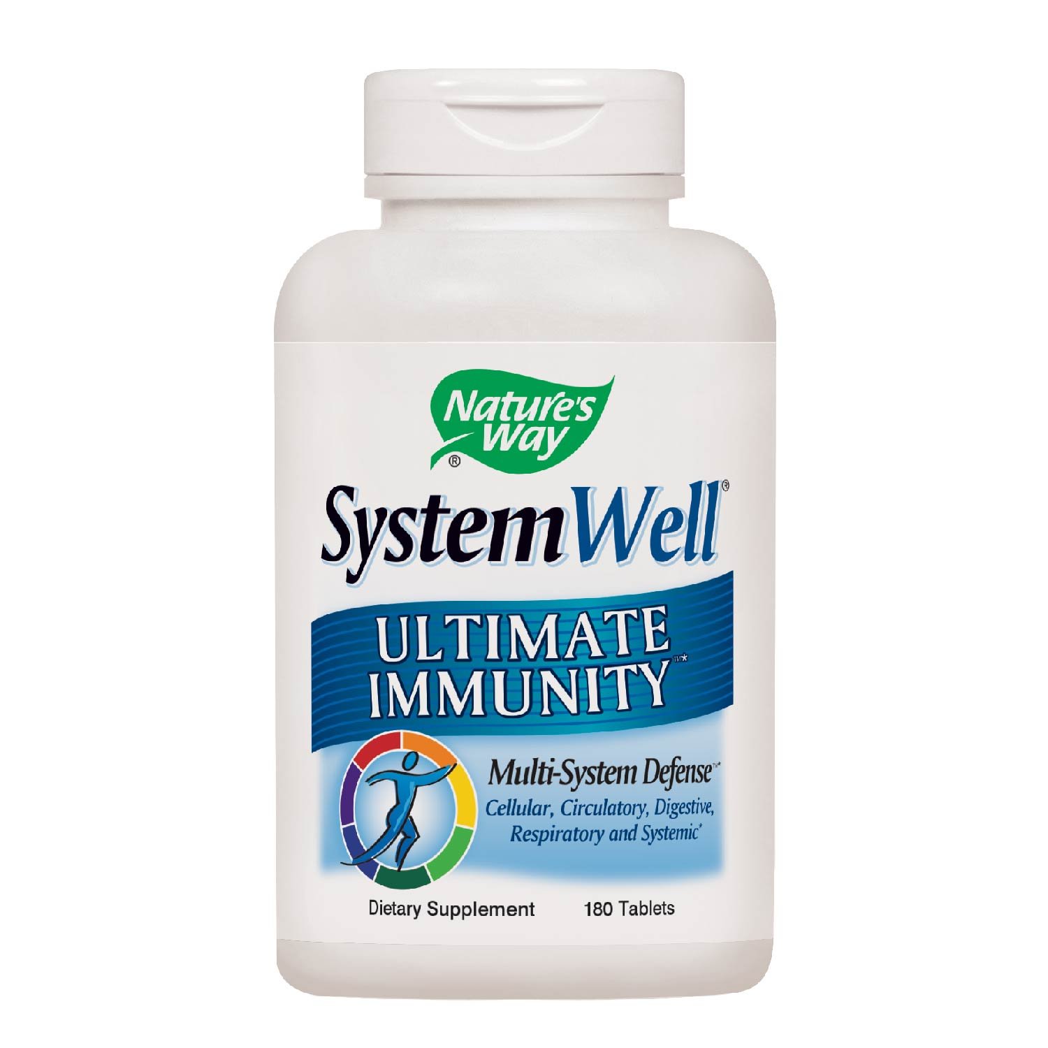 Nature's Way Systemwell Ultimate Immune*, with Vitamins C, A, D, Zinc, Selenium, Multi-System Botanical Blends Including Immune, Respiratory, Digestive, & Circulatory, 180 Tablets (Packaging May Vary)