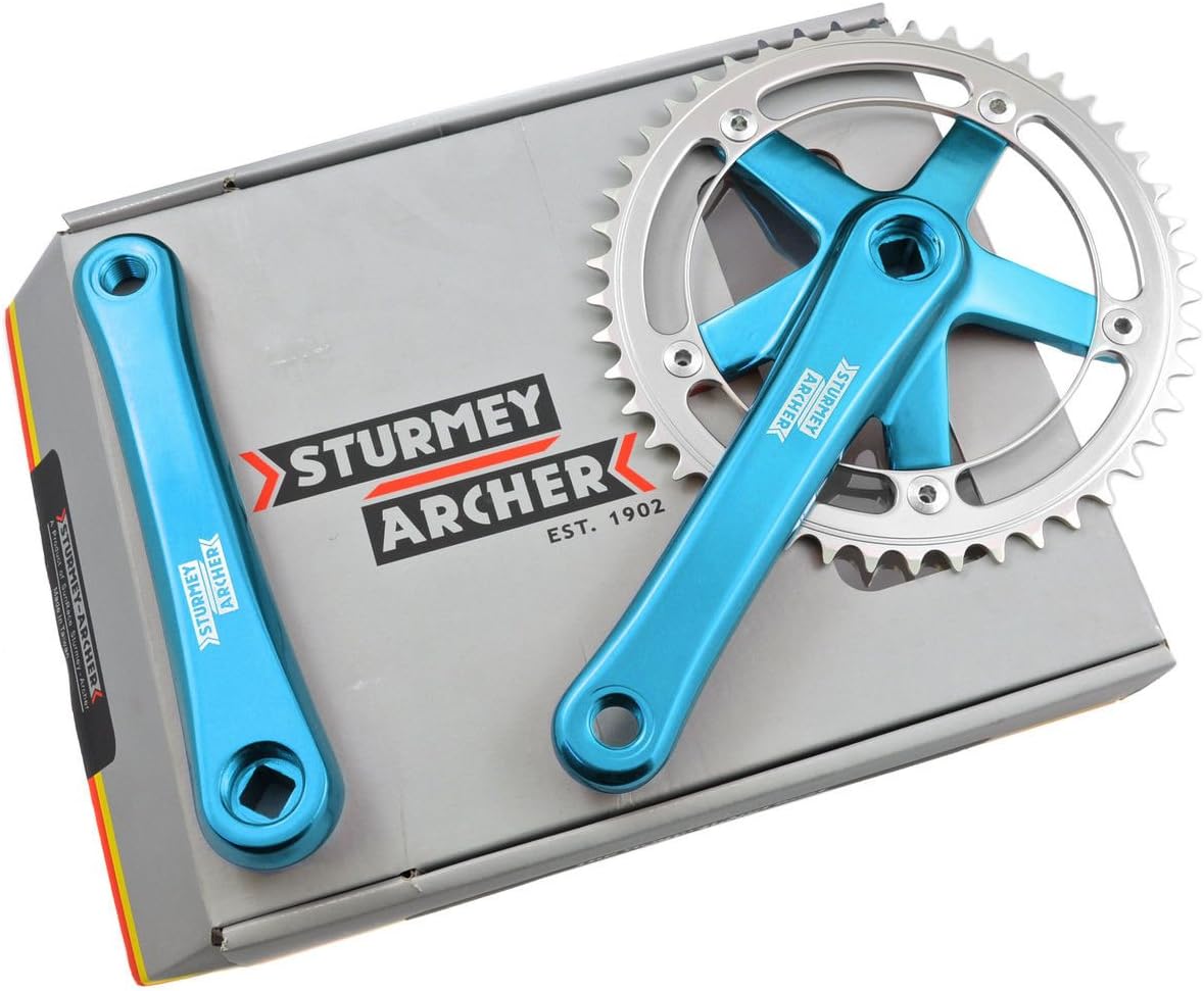 STURMEY ARCHER FCT66 BLUE 46 TEETH CHAINWHEEL SET URBAN SINGLE SPEED GEAR FIXIE