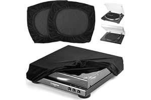 FACMOGU 2PCS Universal Turntable Dust Cover, Compatible with Audio-Technica AT-LP60X & AT-LP60XBT, Soft Stretch Velvet Record Player Protector, Scratch-Resistant Dust Cover, Record Player Turntable Covers