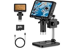 LCD Digital Microscope,4.3 Inch 1080P 10 Megapixels,10MP Camera Video Recorder with HD Screen,1-1000X Magnification Zoom Wire