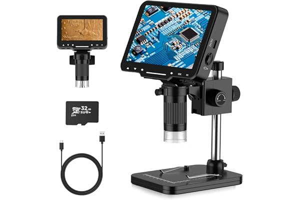 PalliPartners Digital Microscope for Coins with Light HD Screen | 4.3 Inch 1080P HD Screen, 10MP Camera, 1-1000X Zoom. Wireless USB Digital Microscope with Video Recorder for Inspection