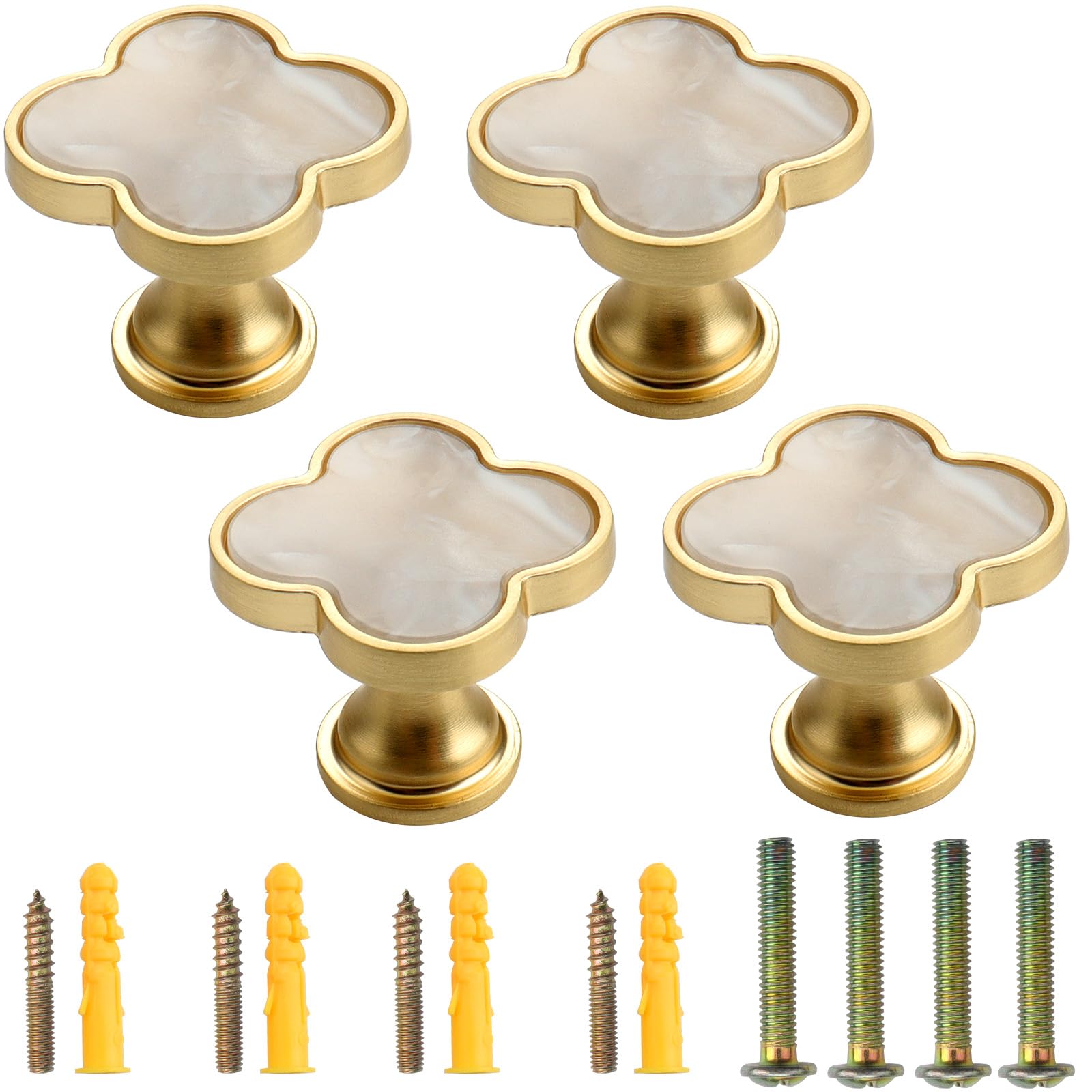 Roellgs 4 Piece 33mm Door Handle with Screws, High Grade Light Luxury Handle Wardrobe Cabinet Drawer Handle Single Hole Handle Home Decor（grey)）