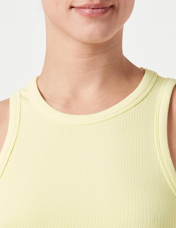 Damen Tank Top Rib Top Stretch, Gelb (Yellow Tulip), XL