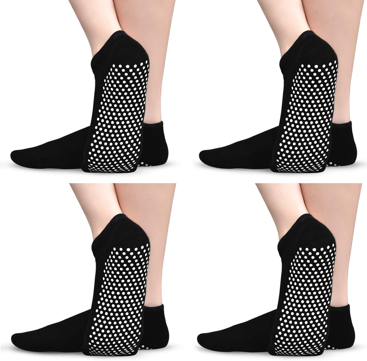 TphonNon Slip Socks for Yoga Pilates Barre, Tphon Grippers Sticky Anti Skid Socks for Women, 4/6/8 Pairs