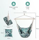VonHaus Hanging Chair Outdoor Leaf Print Garden Swing Seat 1 Seater view 8