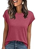 AUTOMET Womens Summer Tops T Shirts Cap Sleeve