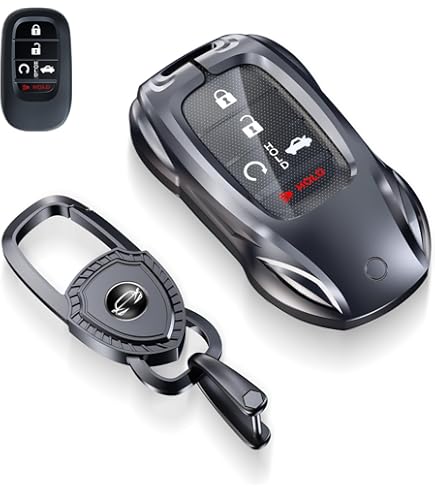 Ontto 3-Button Key Fob Cover Fit For Honda Smart Remote Key,Leather Key Protector Car Key Housing For Accord Civic CRV HRV Pilot Odyssey Passport Intelligent Key Blue - View #4