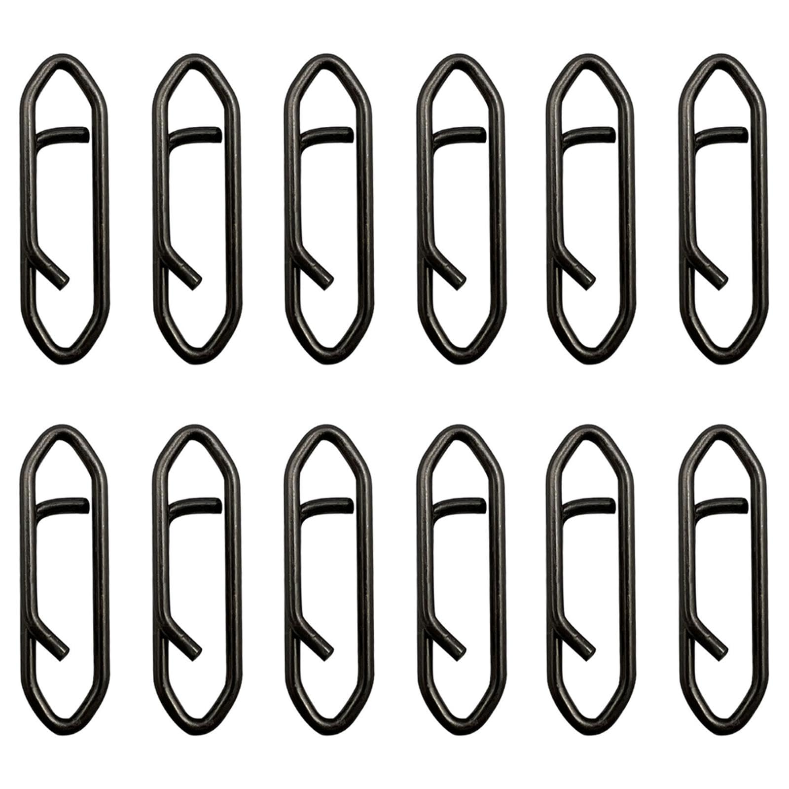 SEIWEI 50Pcs Black Fishing Line Snaps Stainless Steel Swivels Clips Quick Change Lure Connector for Fishing Enthusiast(Small)
