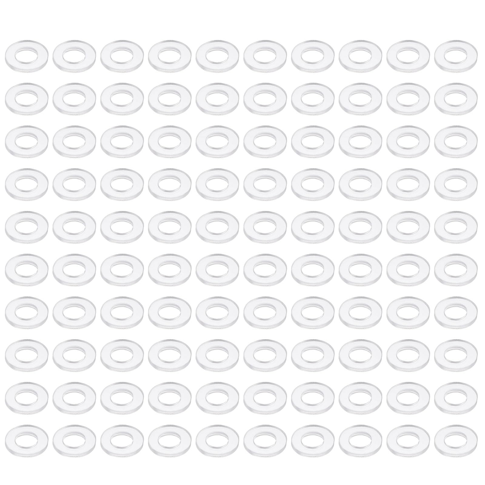 PATIKIL Nylon Flat Washers 4mm ID, 8mm OD, 1mm Thick M4 Metric Plastic Flexibility Gaskets Round Spacers-Applications for Faucet Valve Water Pipe Hose-[Qty 100 Clear]