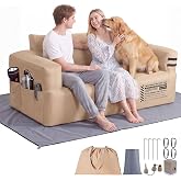 nowcamp Portable Inflatable Couch with Built-in Pump,Quick Inflation | 1000D Oxford Blow Up Sofa with Floor Mat for Camping | Puncture-ResistantOutdoor Inflatable Loveseat-Machine Washable