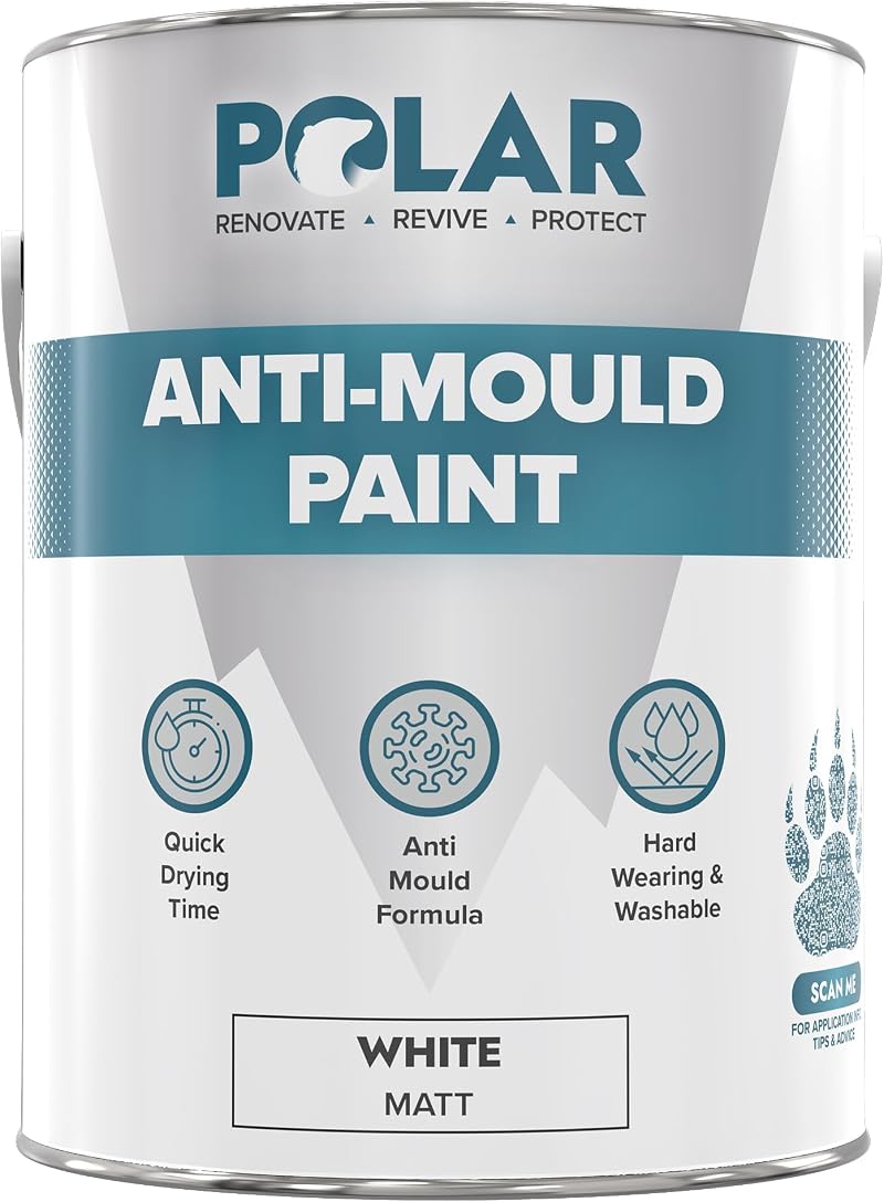 Polar Anti Mould Paint 5L Brilliant Matt White High Humidity Protection