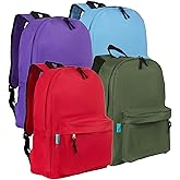 BeigeSwan Wholesale 16.5 Inch Backpacks – Pack of 4 Multicolored Bulk Bags, Assorted Colors - 18.1 H x 13 W x 5.7 D