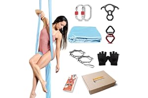 LUCEINVITA Aerial Silk - 9 Yards Aerial Yoga Hammock Kit for Home, Nylon Tricot Flying Yoga Silk Swing for Gymnastics with Full Hardware