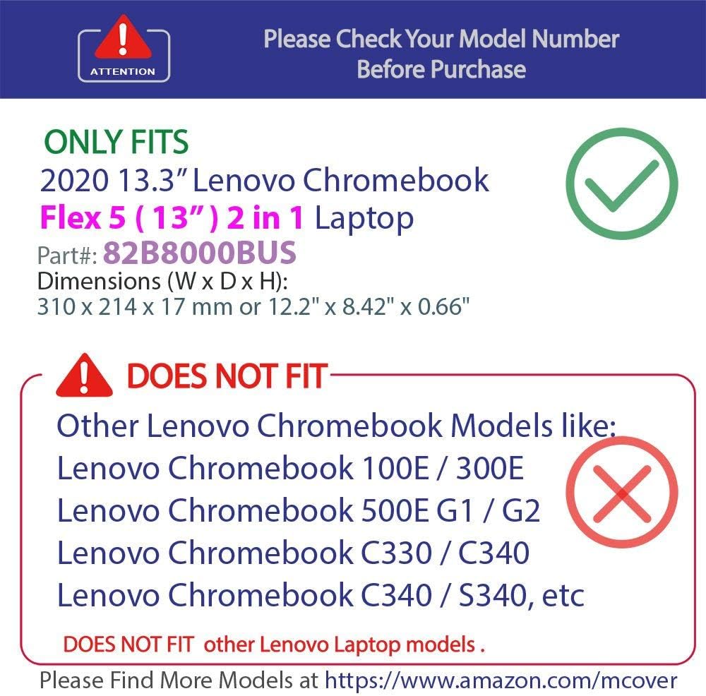 mCover Hard Shell Case for 2020 Lenovo Chromebook Flex 5 (13”) 2 in 1 Laptop (Not fit Any other laptop) (13 Inch Chromebook Flex 5 2 in 1 - Image 3