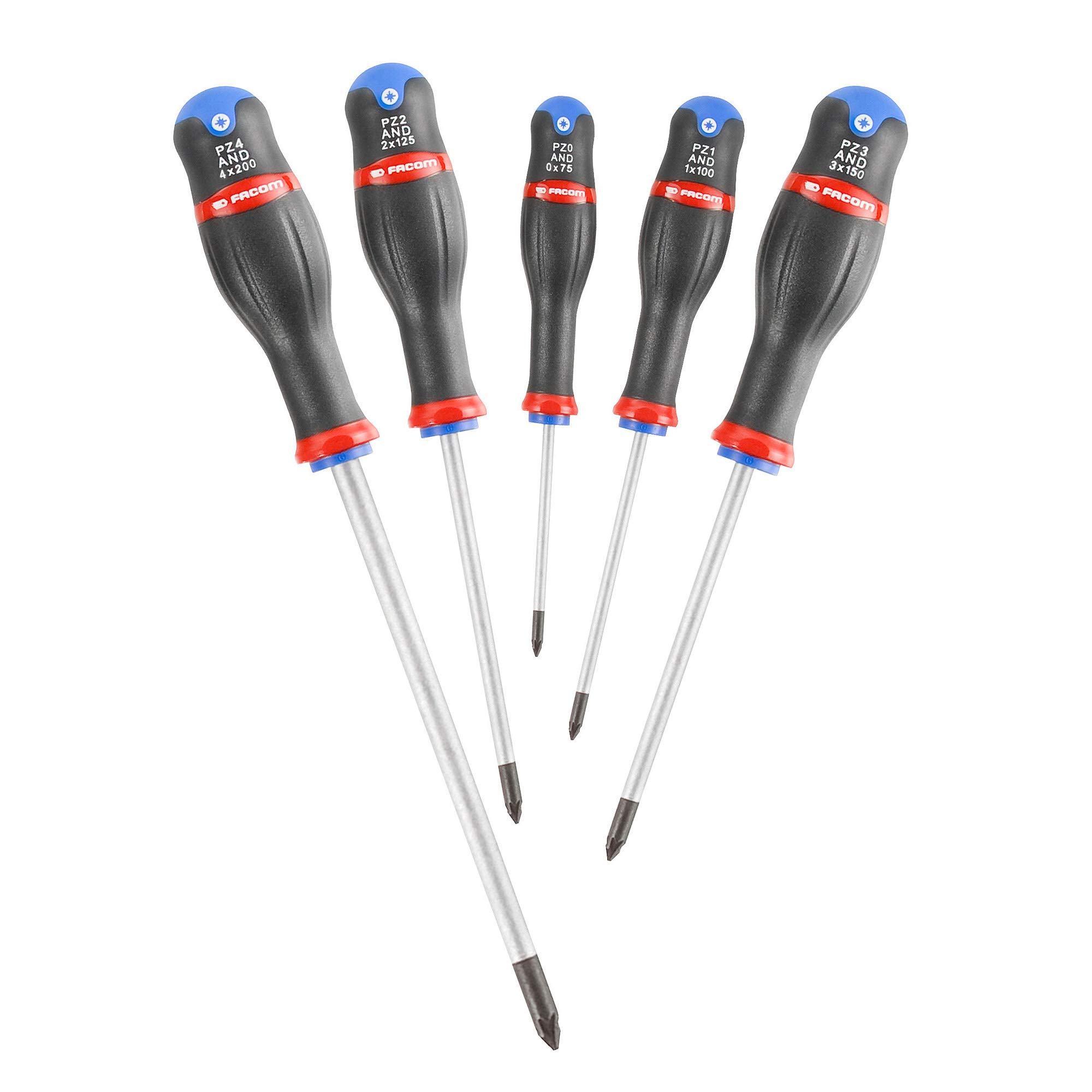 FACOM ATD.J5 - Set of 5 PROTWIST® Screwdrivers for POZIDRIV® Phillips Screws - Round Blades