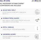 JD Greta 1000mm Fixed Height Kitchen Base Cabinet with 38mm Worktop - White view 6