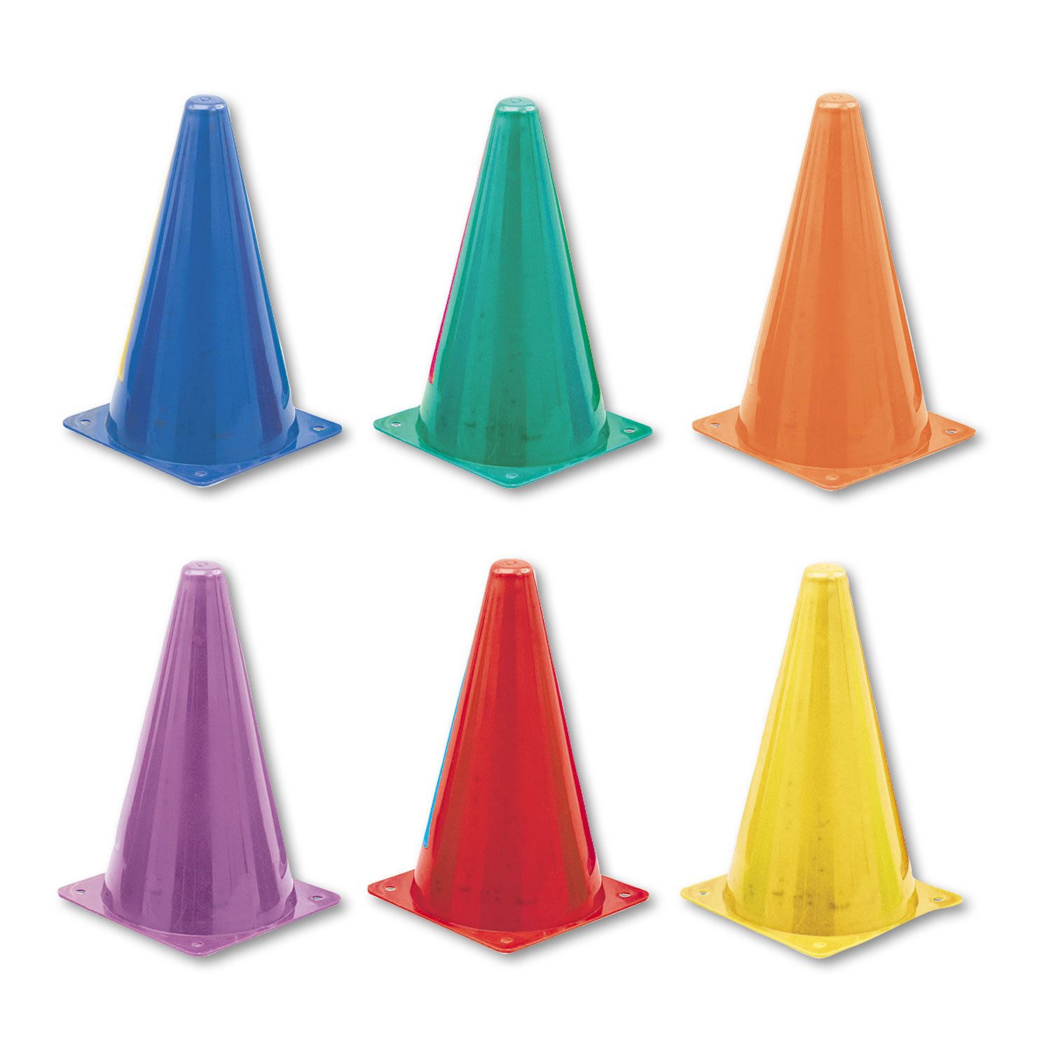 Champion Sports Office TC9SET Field Marker Cone, Red/Orange/Yellow/Green/Blue/Purple, 9 US