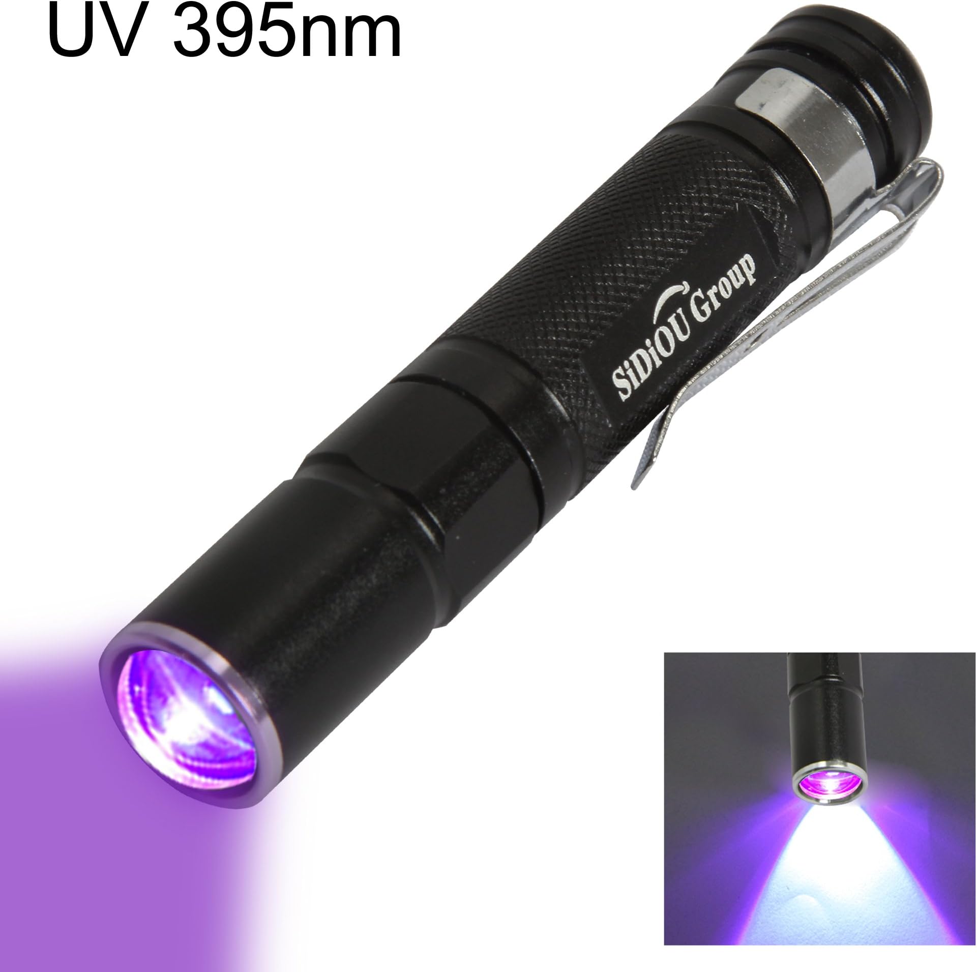 Sidiou Group XPE 3W 240lm Mini Led Flashlight Torch 3 Mode Adjustable Focus Zoom Light Lamp (M1 UV 395nm)