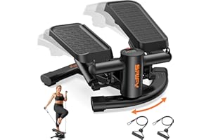 Srify Twist Steppers for Home Workout, Mini Stepper with Resistance Bands, 330LBS Capacity, Multiple Colors: Grey/Black/White