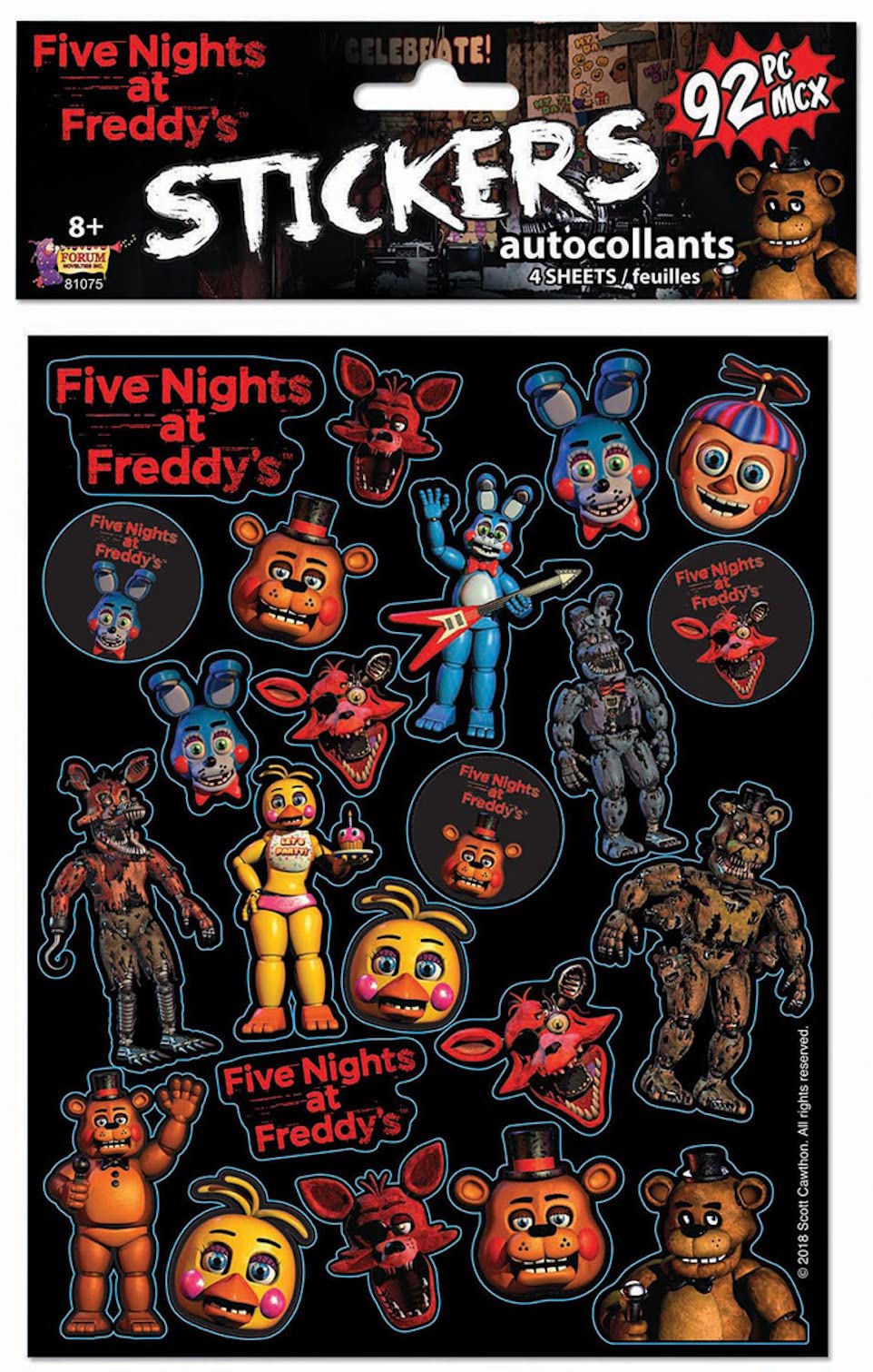 Photo 1 of Rubie's Forum Five Nights at Freddy's Sticker Sheet