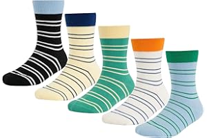 CHUNG Little Toddler Boys Kids Cotton Crew Socks Casual Dino Pattern Autumn Winter School Daily