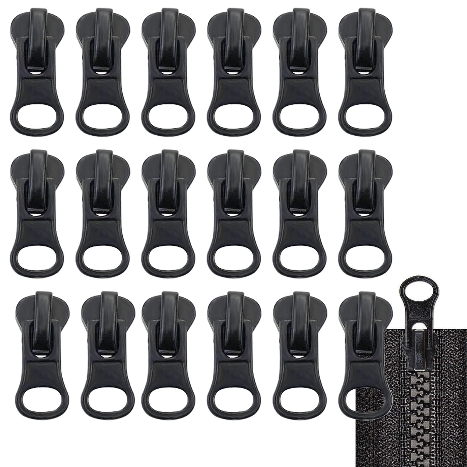 20PCS Zip Pull Replacement Set - Detachable Zip Repair Kit Instant Zipper Rescue Fix for Luggage, Backpacks, Clothes, Jeans, Jacket