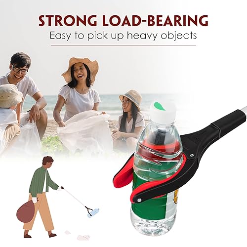 1-Pack 34 Inch Extra Long Grabber Reacher With 360°Rotating Jaw & Magnet Foldable Pickup Mobility Aid Reaching Assist Tool - 15