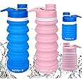 Farielyn-X 2 Pack Collapsible Water Bottle- BPA Free Silicone Foldable Water Bottle for Travel, Food-Grade Silicone Portable 