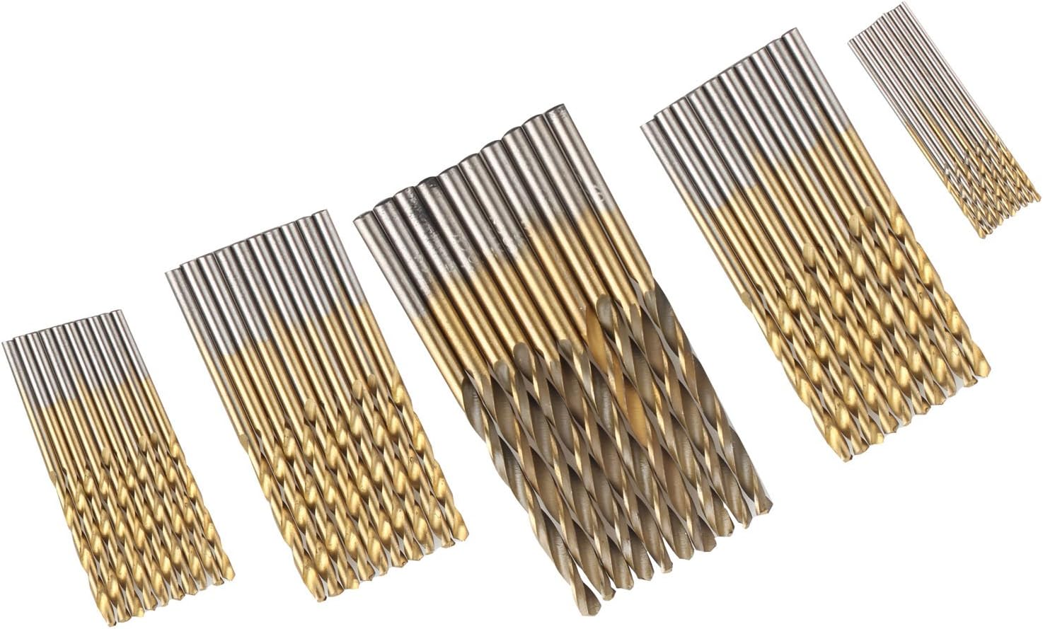 HALJIA 50Pcs Woodworking Twist Drill Bit Set 1-3mm Small HSS High Steel Titanium Coated Round Shank Tool for Wood Plastic Aluminum Copper Steel - Image 3