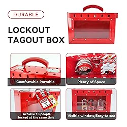 BULANGDI Lockout Tagout Box Kit with 6 Loto Locks