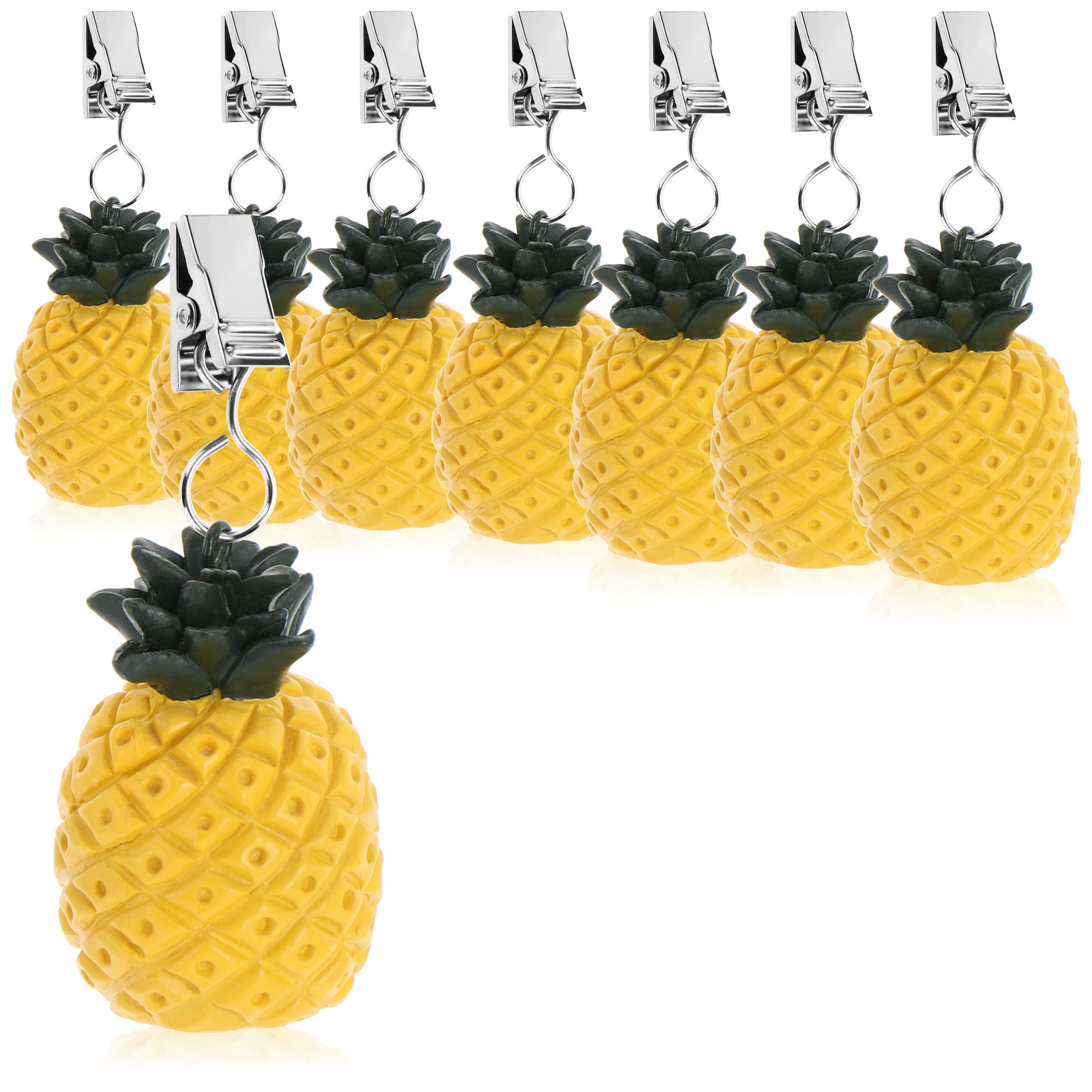 com-four® 8x tablecloth weights - weatherproof tablecloth weights with clip - tablecloth clip in pineapple design - approx. 40 g (8 pieces - pineapple - 40g)