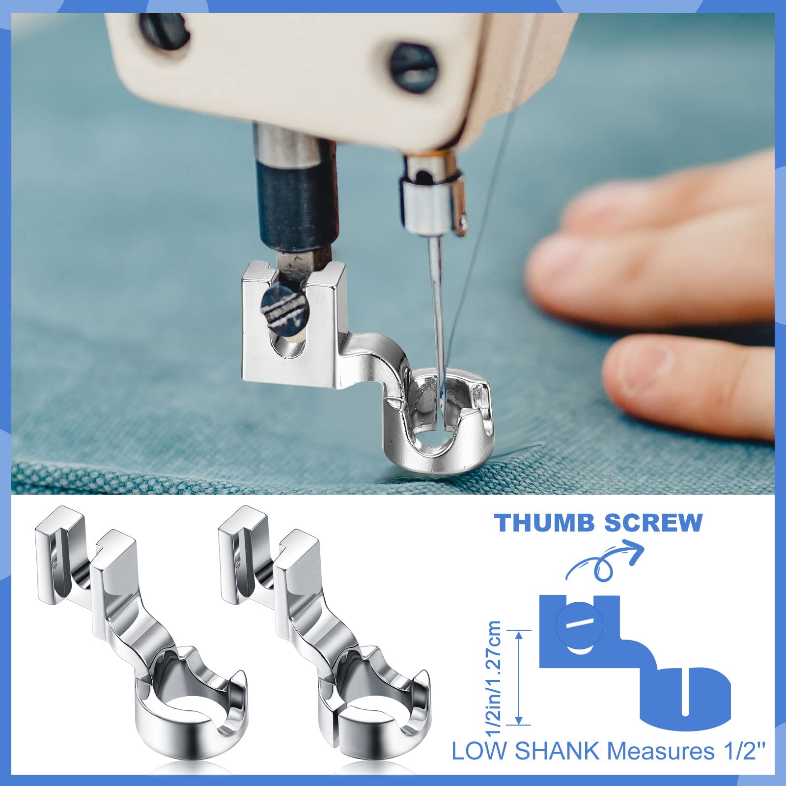 2 Pieces Low Shank Ruler Quilting Foot for Free Motion 1/4 Inch Thick Rulers, Ruler Quilting Pressure Foot Compatible with Singer Brother Kenmore Janome Pfaff Low Shank Sewing Machines
