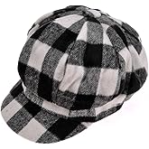 ZLYC Womens Classic Newsboy Caps Visor 8 Panel Gatsby Cabbie Hat